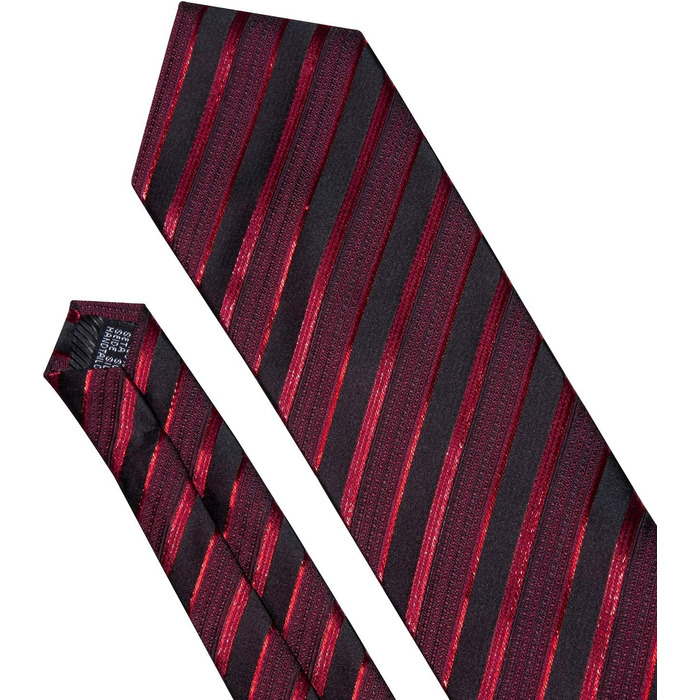 Краватка з бавовни та шовку Barry.Wang для чоловіків, комплект з кишеньковим хустиною та запонками, святкова краватка в клітинку, чорно-червоний колір