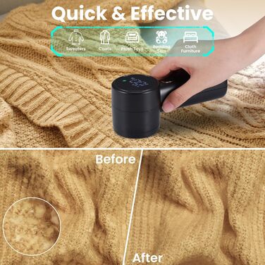 Електричний видалення ворсу Kssvzz: бездротовий зрізувач ворсу для одягу, 3 швидкості, LED-дисплей, USB-зарядка, 2 змінні леза