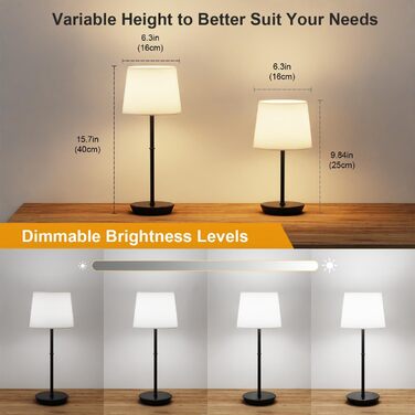 Бездротова LED-лампа на приліжкові з акумулятором 5000mAh, сенсорне керування, RGB, з пультом ДУ, регулювання яскравості, магнітне кріплення, чорна