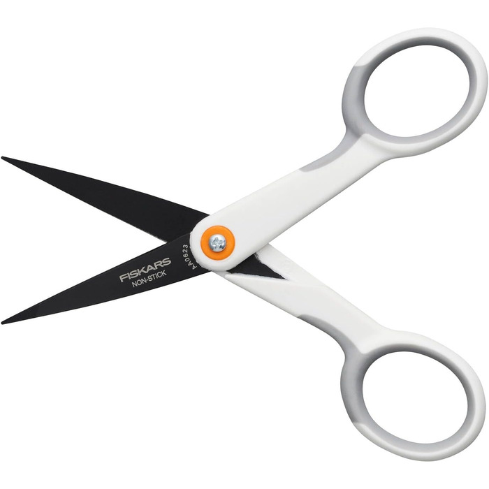 Універсальні ножиці Fiskars з антипригарним покриттям Titan, 21 см, нержавіюча сталь, біло-помаранчеві (1004721)