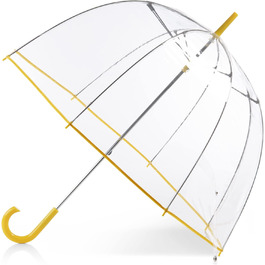 Totes Transparent Rain Umbrella with White and Black Dots - One Size (Lemonade)