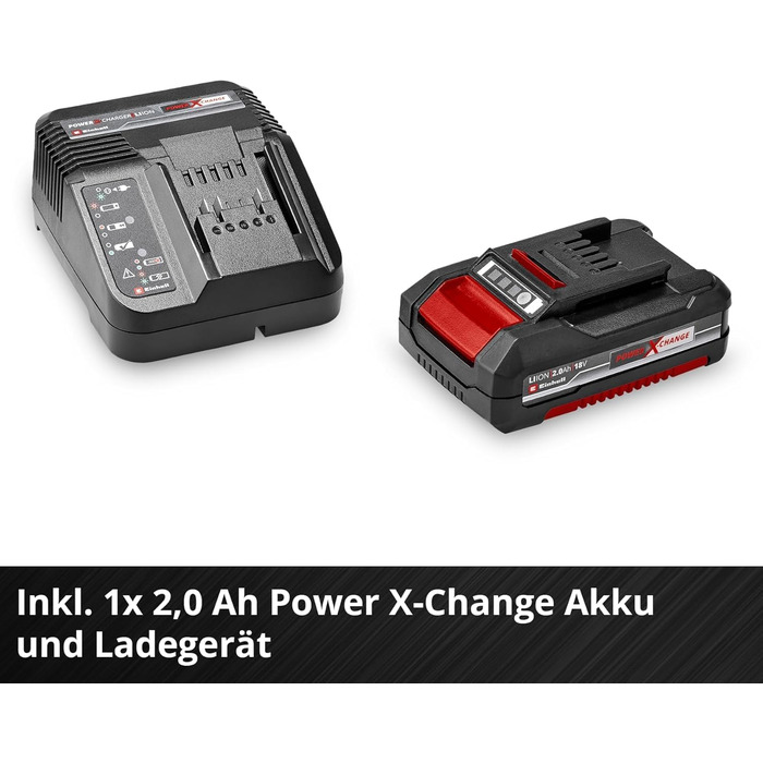 Акумуляторний ударний дриль-шуруповерт Einhell TE-CD 18/40 Li-i +64 (18 В, 40 Нм, 13 мм патрон, 2 швидкості, комплект з акумулятором, зарядним пристроєм та аксесуарами) Power X-Change