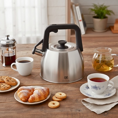 Класичний сталевий чайник Karl Hausmann, 2,5 л, чорний, сріблястий, сірий