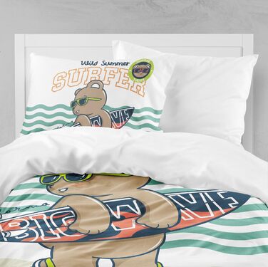 Комплект постільної білизни для дитячого ліжечка DJDEA 100x135 см - Динозаври, м'яка мікрофібра, 2 шт. (з наволочкою 40x60 см)