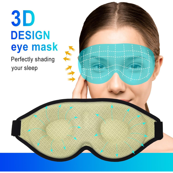 Маска для сну з блокуванням світла, 3D маска для сну, зручна та регульована, для дому та подорожей, для роботи по змінах (зелений авокадо)