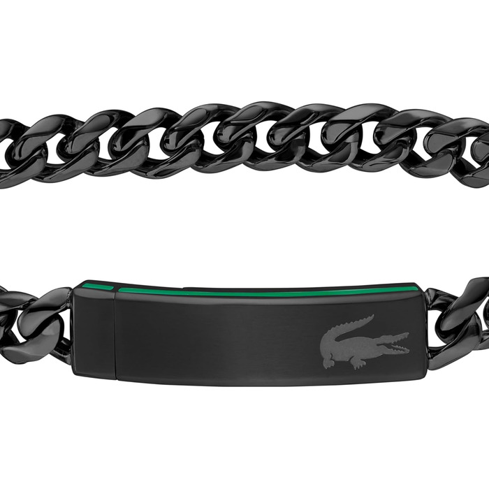 Браслет Lacoste BASELINE чоловічий срібний або чорний (чорний)