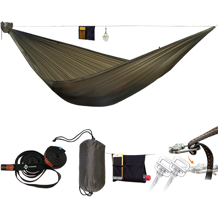 onewind Lightweight Camping Hammock for Backpackers, Portable, Compact, Ideal for Hiking, Camping, and Travel