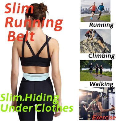 Пояс для бігу з водонепроникним, регульованим, еластичним ремінцем, кишеня, стійка до поту, для телефонів та різних розмірів талії, велика місткість, біг, тренування, на відкритому повітрі (Рожевий)