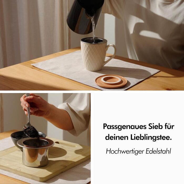 KIVY® Teacup with Lid and Infuser [XXL - 650ml] - Teacup with Infuser - Large Teacup with Infuser Insert - Tea Gifts for Women - XXL Mug - Large Mug with Lid - Jumbo Mug - Dishwasher Safe