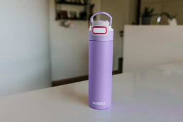 Kambukka Stainless Steel Water Bottle - Insulated Thermos with Snapclean Lid - Dishwasher Safe, Easy Grip (600ml, Digital Lavender)