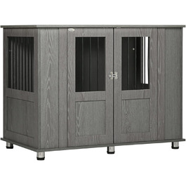 Клітка для собак PawHut - переноска для собак, хатня собача будка з замком, сірим кольором, 85 x 55 x 87 см (114 x 60 x 82 см)