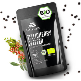 Чорний перець Tellicherry ELFENSTEIN, цілий, 100г, преміум, Індія, для млинка, ручний відбір, органічний
