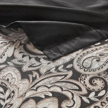 Штора для ванної кімнати Madison Park Aubrey з візерунком Paisley, жаккард, мікрофібра, 183x183 см, чорна