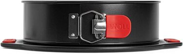 Woll Bakeware Springform, Ø 24 cm, with leak-proof base, quick-release latch, and heat-resistant silicone handles up to 230°C, PFAS-free, double-layer non-stick coating
