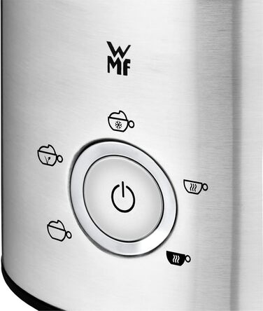 Електричний пінозмішувач WMF Stelio, 500 Вт, 150-250 мл, з антипригарним покриттям, бездротовий, для гарячого та холодного молока, какао, Cromargan матовий/сріблястий