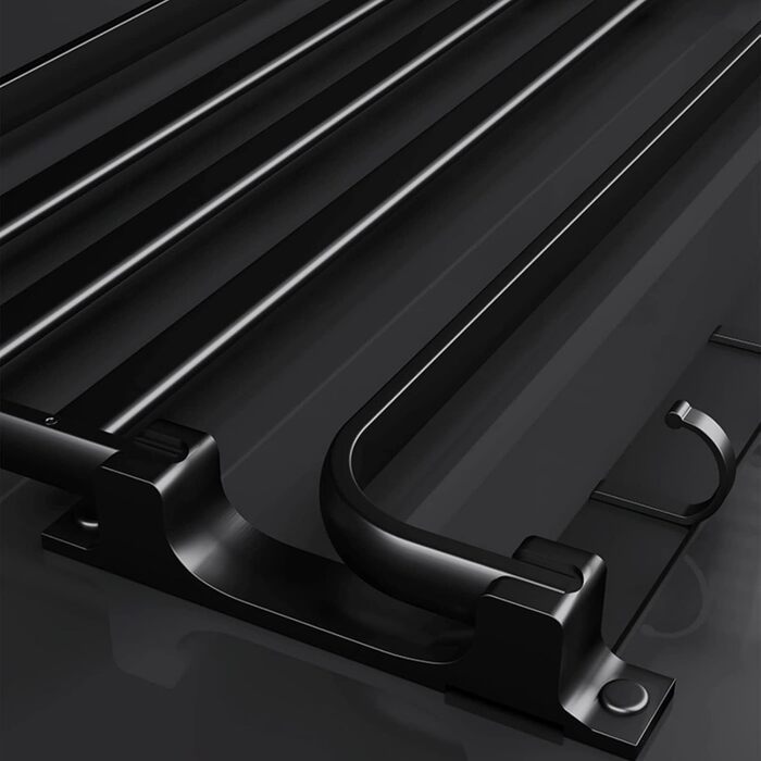 Тримач для рушників без свердління, матовий, самоклеючий, з 5 гачками, 58 см, алюміній (сірий)