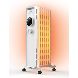Електричний масляний радіатор Midea NY1507-22M 1500W, 7 секцій, з термостатом, білий