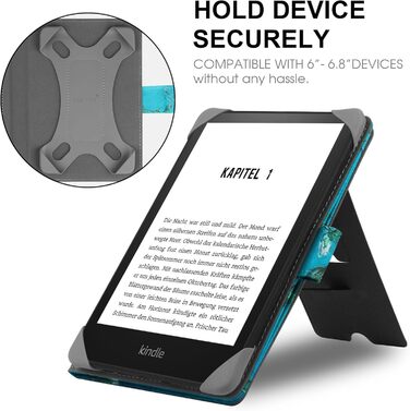 Чохол-підставка для електронних книг Kobo, Pocketbook, Tolino, Sony, Kindle, Kobo Clara HD/2E з квітковим дизайном, шкіра