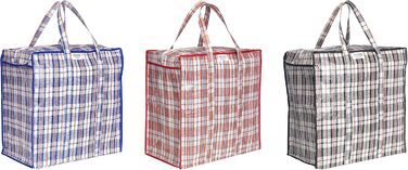 Josephine Osthoff Unisex Heavy-Duty Waterproof Storage Bags, Durable & Versatile, with Zipper for Moving & Shopping, 75L Capacity, Up to 20 kg Load, Black, Pack of 9 (Assorted 3-Piece)