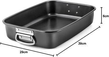 Форма для запікання LS Kitchen - гратен для лазаньї з ручками, сталева з антипригарним покриттям (39 см)