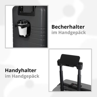 Валіза ETERNITIVE з ABS пластику, Rollkoffer, Reisetrolley, з подвійними колесами 360°, з TSA-замком, ручна поклажа (S + L), графітовий колір (набір 2 шт.)