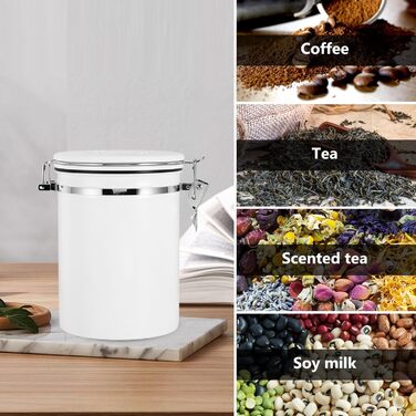 Кавовий контейнер ZONJIE 2.8л з нержавіючої сталі, вакуумний, з CO2-вентилем та датою, для кавових зерен