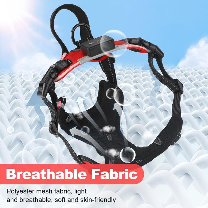 Нашийник для собак Masbri з підсвічуванням, регульований, світловідбиваючий з ручкою, м'який, світловідбиваючий для собак середніх та великих порід, чорно-білий, TC3005B, чорно-білий (M, червоний)