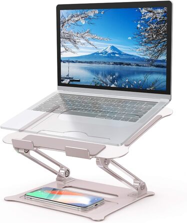 DUCHY Adjustable Laptop Stand - Ergonomic Laptop Riser for MacBook, Tablets & Laptops (10-17 inch) - Rose Gold