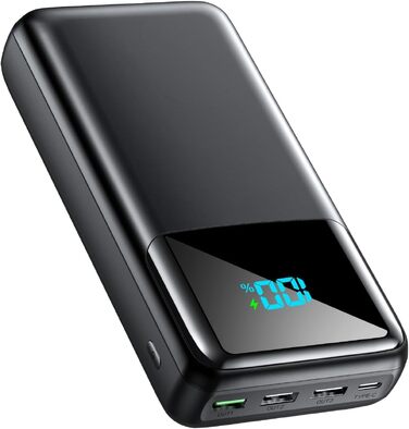 Потужний зовнішній акумулятор Power Bank на 60000 mAh, велика ємність, чорний