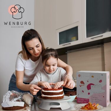 Wenburg Набір для приготування тортів: обертова платформа, декор, аксесуари, E-Book