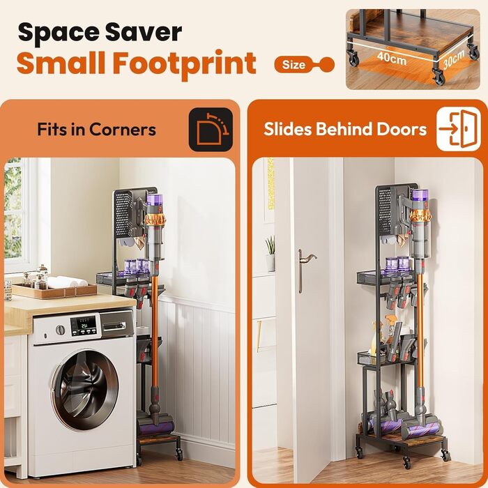 Підставка для пилососа Bikoney сумісна з Dyson V15, V12, V11, V10, V8, V7, V6, Gen5, з аксесуарами та місцем для зберігання