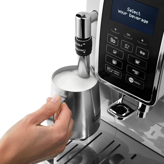 Кавомашина De'Longhi Dinamica ECAM 350.15.B з капучинатором, для еспресо та кави, срібна