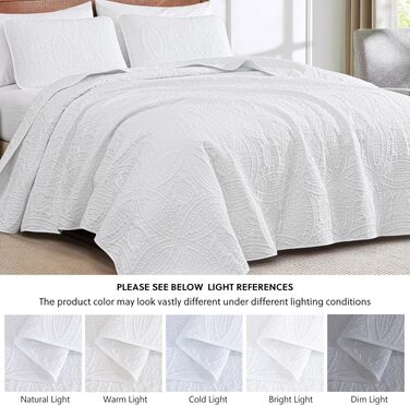 Комплект декоративних покривал Chezmoi Collection Austin (3 шт., Queen, білий)