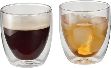 WMF Double-Walled Cappuccino Glasses Set, 2-Piece, Double-Walled Glasses 250ml, Floating Effect, Thermal Glasses, Heat-Resistant Tea Glass, Coffee Glass