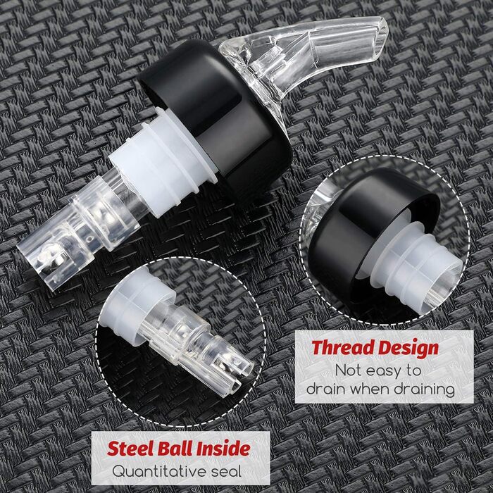 Вимірювач для розливу спиртних напоїв, дозатор для пляшок, 30 мл (прозорий, чорний, 80 шт.)