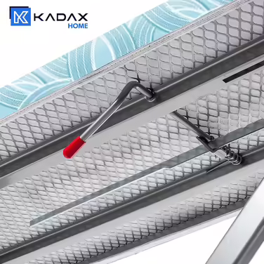 KADAX Ironing Board with Built-in Extension Cord, Folding Ironing Table with Cable Holder, Steam Ironing Table with Extendable Clothes Rack (Mint)