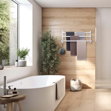 Тримач для рушників на стіну без свердління, 70 см, з гачками, 3 яруси, для ванної кімнати, кухні, туалету