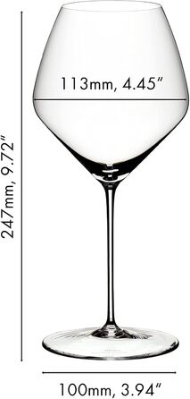 RIEDEL Veloce Pinot Noir/Nebbiolo Wine Glass Set, 2-Piece, Crystal Glass, premium machine-made