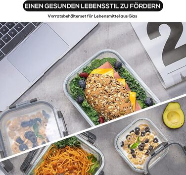 Набір контейнерів для зберігання Fenger Glas з кришкою (10 шт.) - герметичні, BPA-free, для холодильника та мікрохвильовки