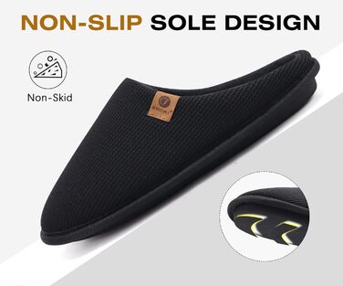 Чоловічі тапочки ONCAI з піною Memory Foam, штучним хутром, підошвою з гуми, для дому та вулиці, розмір EU 40-49, чорний