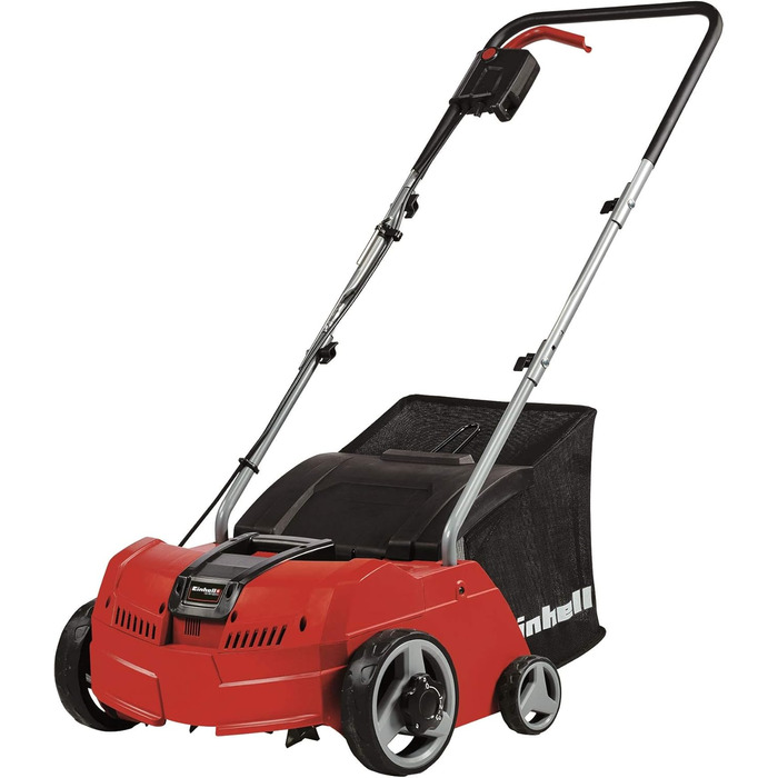 Einhell Electric Scarifier-Aerator GC-SA 1231/1 (230 V, up to 300 m², 1.2 W, 28l collection bag, ball-bearing roller + aerator roller, 3 depth settings, foldable guide bar)