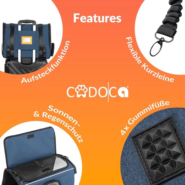 Транспортна переноска для котів до 20 кг, складна, з сонце- та водонепроникним дахом, плечовим ременем та мискою, дихаюча, комфортна, з обертовим подушкою, переноска для котів/собак, авто (блакитна)