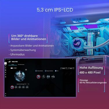Рідинне охолодження процесора ASUS ROG Strix LC III ARGB LCD White, 3 вентилятори, біле