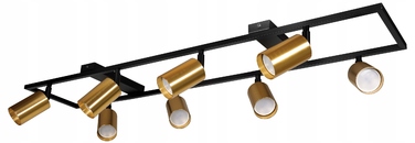 Стельовий світильник накладний 8xGU10 LED, золотий спот-прожектор, рухомі плафони, стиль лофт