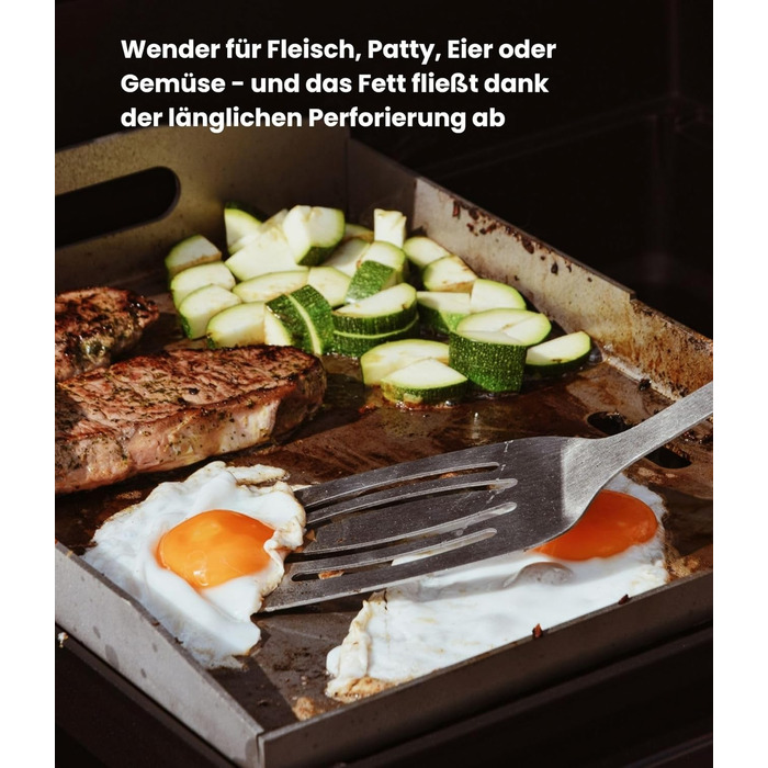 Набір гриль-посуду LEÓN Goods®: щипці, лопатка, виделка, щітка для гриля (4 шт.) з нержавіючої сталі та акації, для газових грилів. Ідеальний подарунок для гриля!