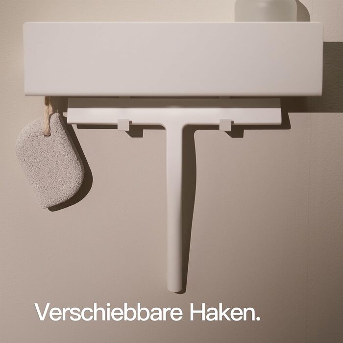 Душова полиця Designfabrik Hamburg без свердління, біла, 30 см, органайзер для ванної, настінна, самоклеюча