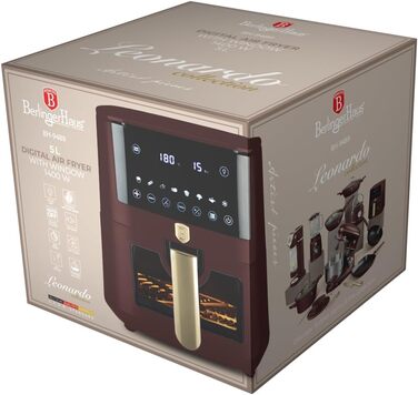 Фритюрниця Berlinger Haus Leonardo Collection 5L з цифровим дисплеєм та 8 автоматичними програмами, 1400 Вт, без олії
