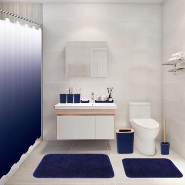 Набір аксесуарів для ванної кімнати з чорним мармуровим візерунком: сміттєвий кошик, тумбочка, дозатор мила, мильниця, тримач для зубних щіток, стакан для зубних щіток, WC-щітка та контейнер для ватних паличок