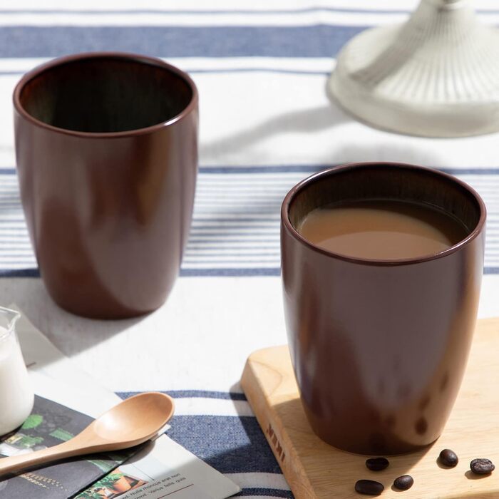 Handleless cups, vancasso BUBBLE 12-piece stoneware cup set, coffee cups 380ml