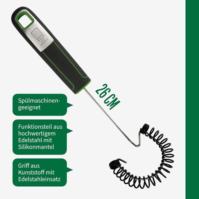 Міксер кухонний Fackelmann Chefkoch з ергономічною ручкою Soft-Touch, нержавіюча сталь, стійкий до 220°C, для збивання вершків та іншого